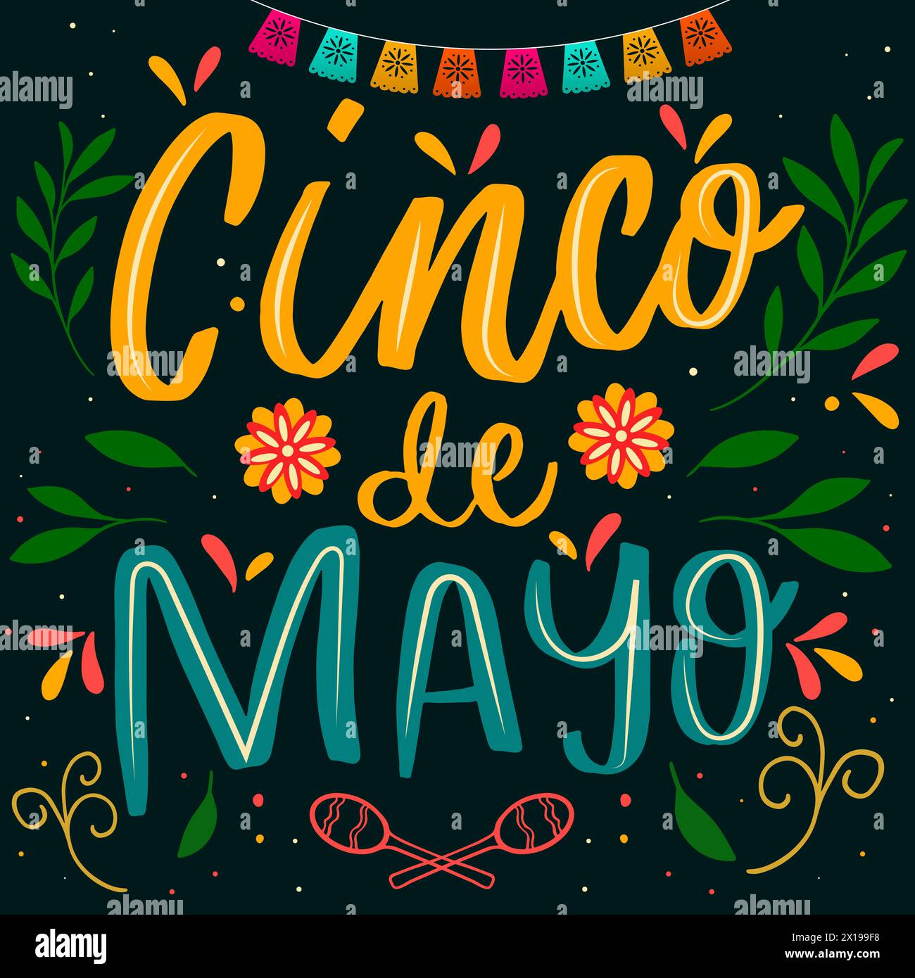 hand drawn cinco de mayo illustration design vector Stock Vector