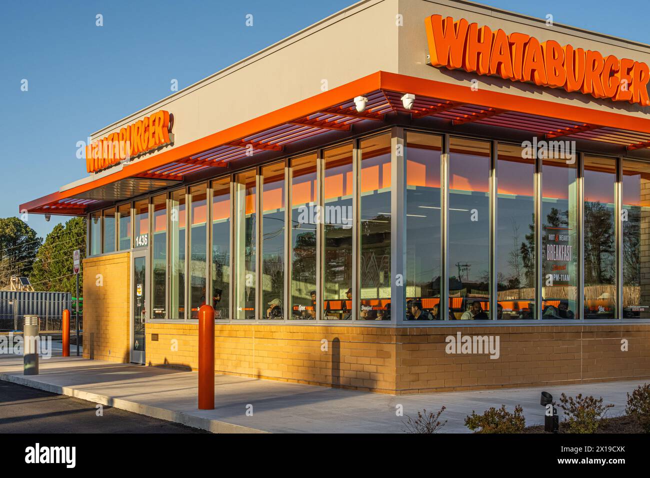 New Whataburger fast food restaurant at sunset in Snellville, Georgia. (USA) Stock Photo