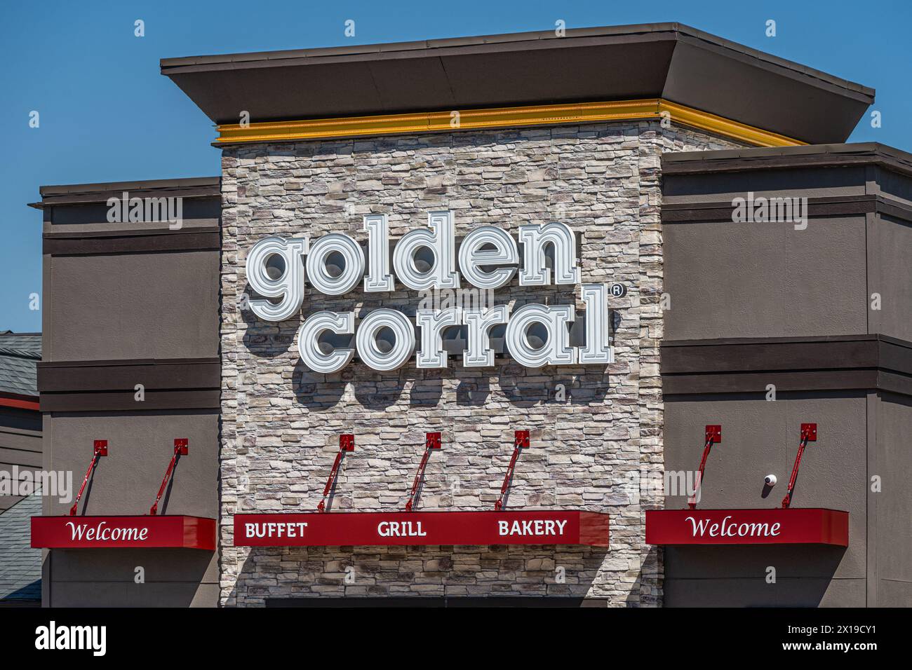 Golden Corral Buffet & Grill restaurant in Muskogee, Oklahoma. (USA) Stock Photo