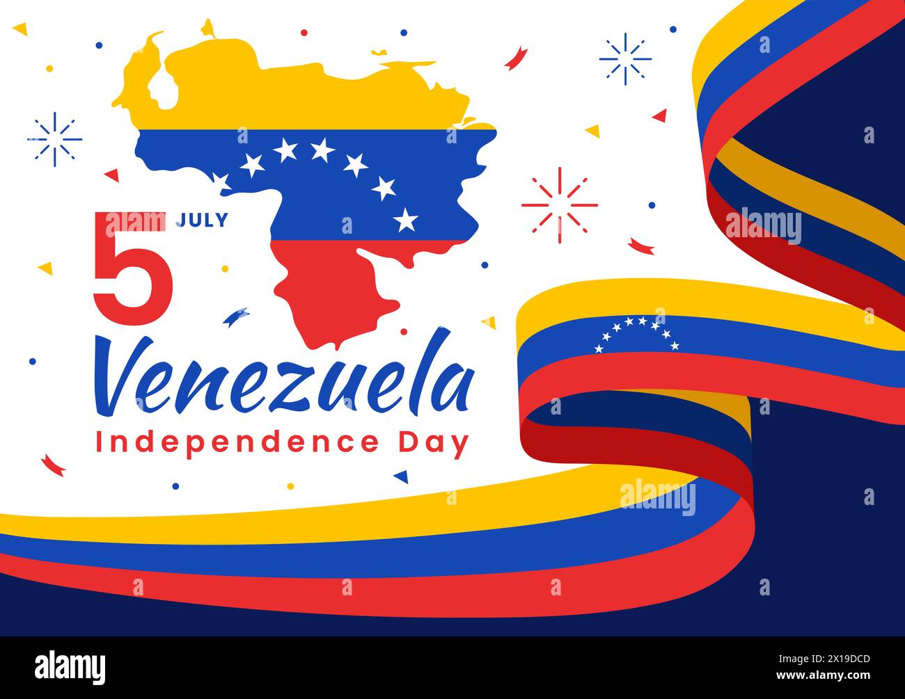 Happy Venezuela Independence Day Vector Illustration on 5 July with