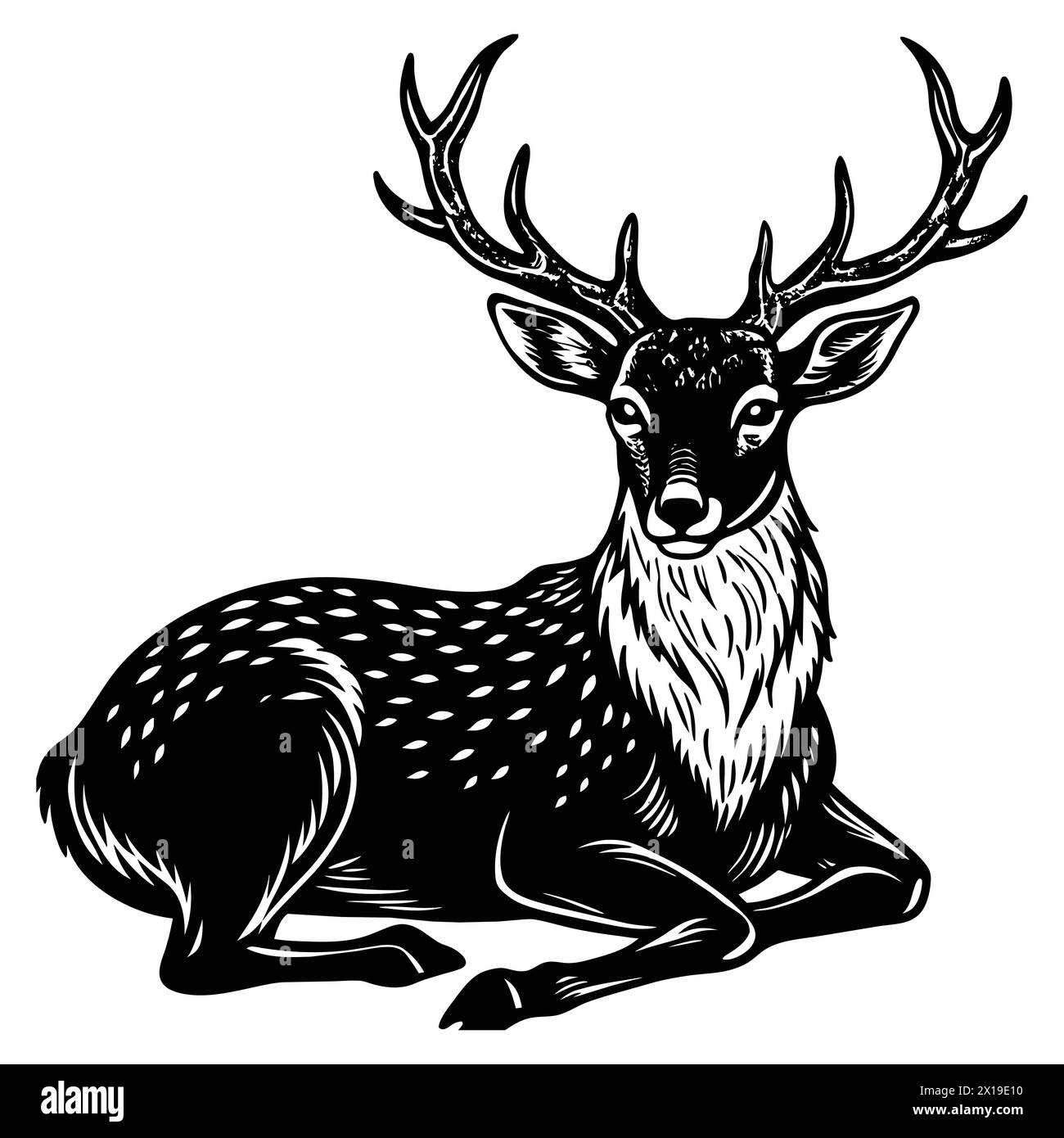 Deer sit Icon Illustrations & Vectors , 'Elegant Deer Sitting Vector with white Background' Stock Vector