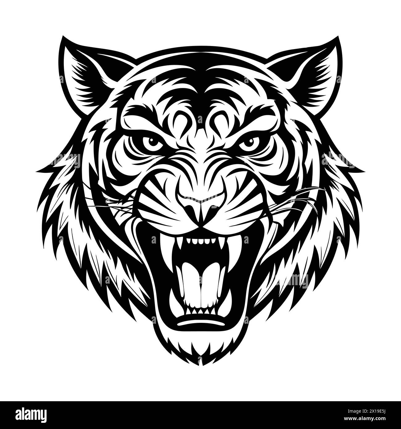 head of a lion on white background Stock Vector