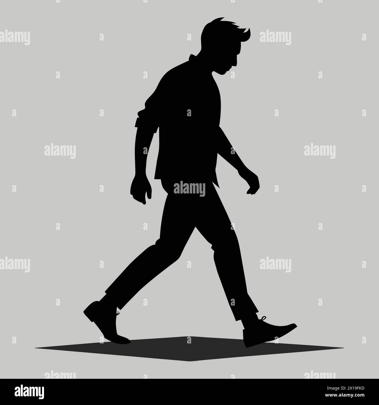 a man walking silhouette , 'Modern Business Commute: Man Walking Silhouette' Stock Vector