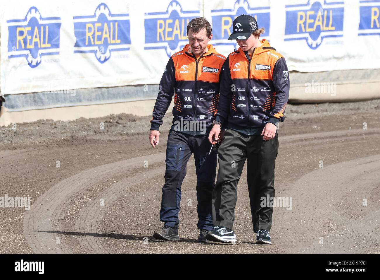 04.01.2024 Opole, Poland, Speedway (zuzel) (Final Turnieju o Zloty Kask) op: Miroslaw Cierniak, Mateusz Cierniak track walk Stock Photo