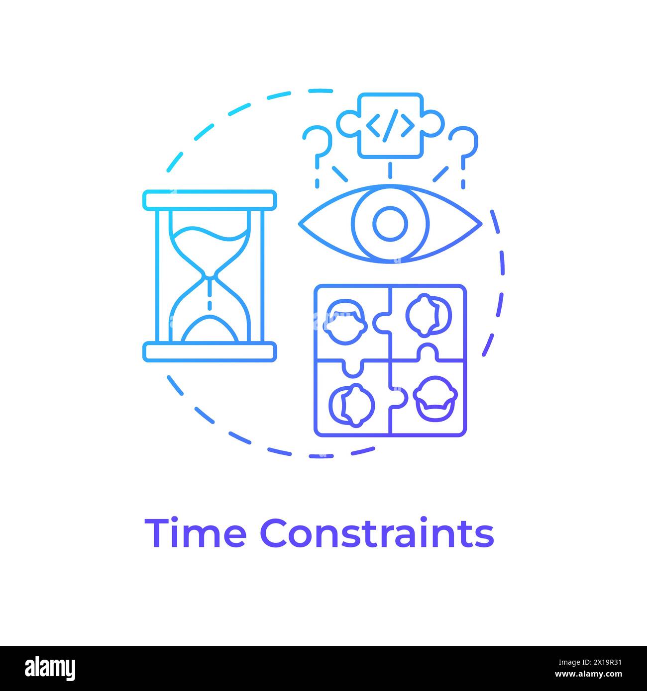 Time constraints blue gradient concept icon Stock Vector