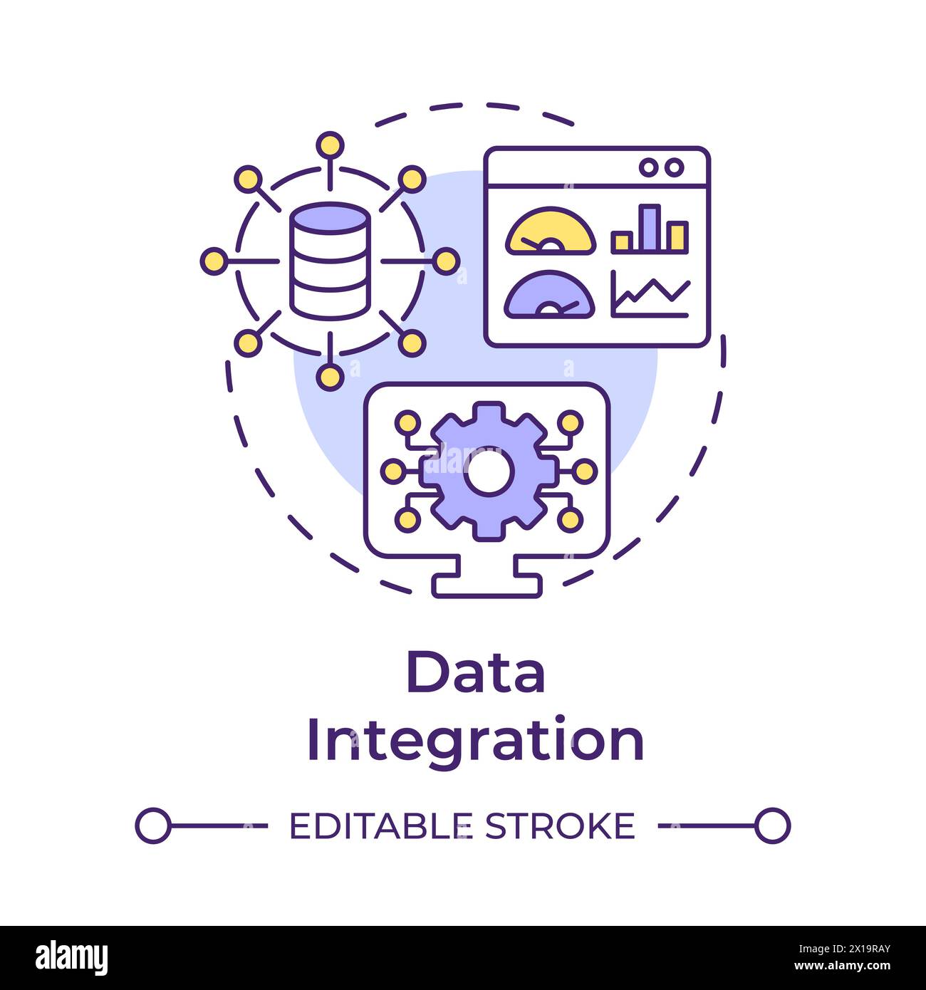Data integration multi color concept icon Stock Vector Image & Art - Alamy
