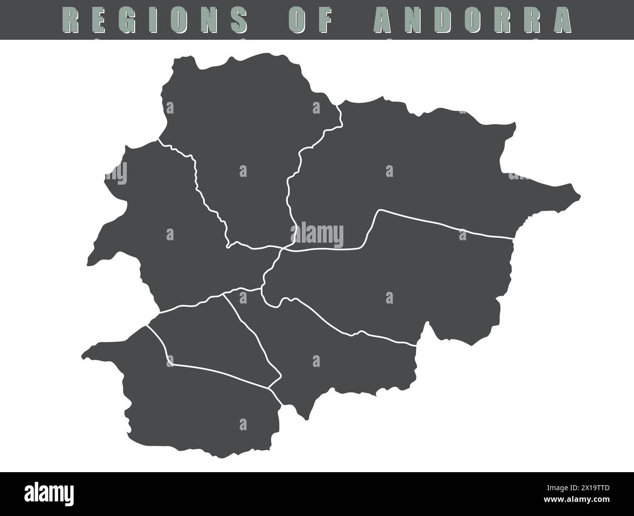 Andorra country map. Map of Andorra in gray color. Detailed gray vector ...