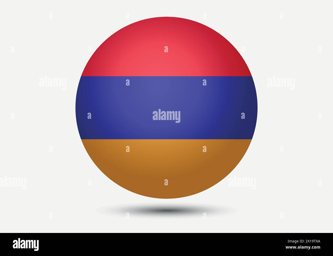 Flag of Armenia. Button flag icon. 3d icon. The circle icon. Vector ...