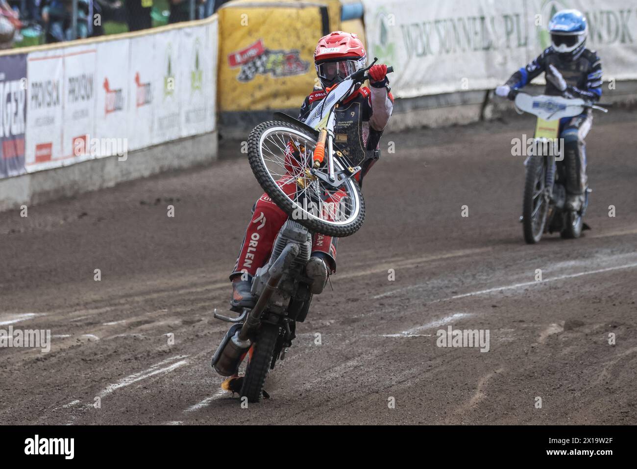 04.01.2024 Opole, Poland, Speedway (zuzel) - Golden Helmet (Reall Final Turnieju o Zloty Kask ) op: Mateusz Cierniak - wheelie Stock Photo