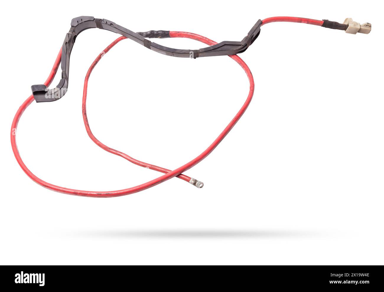 Automotive wiring harness with positive battery terminal and squib for