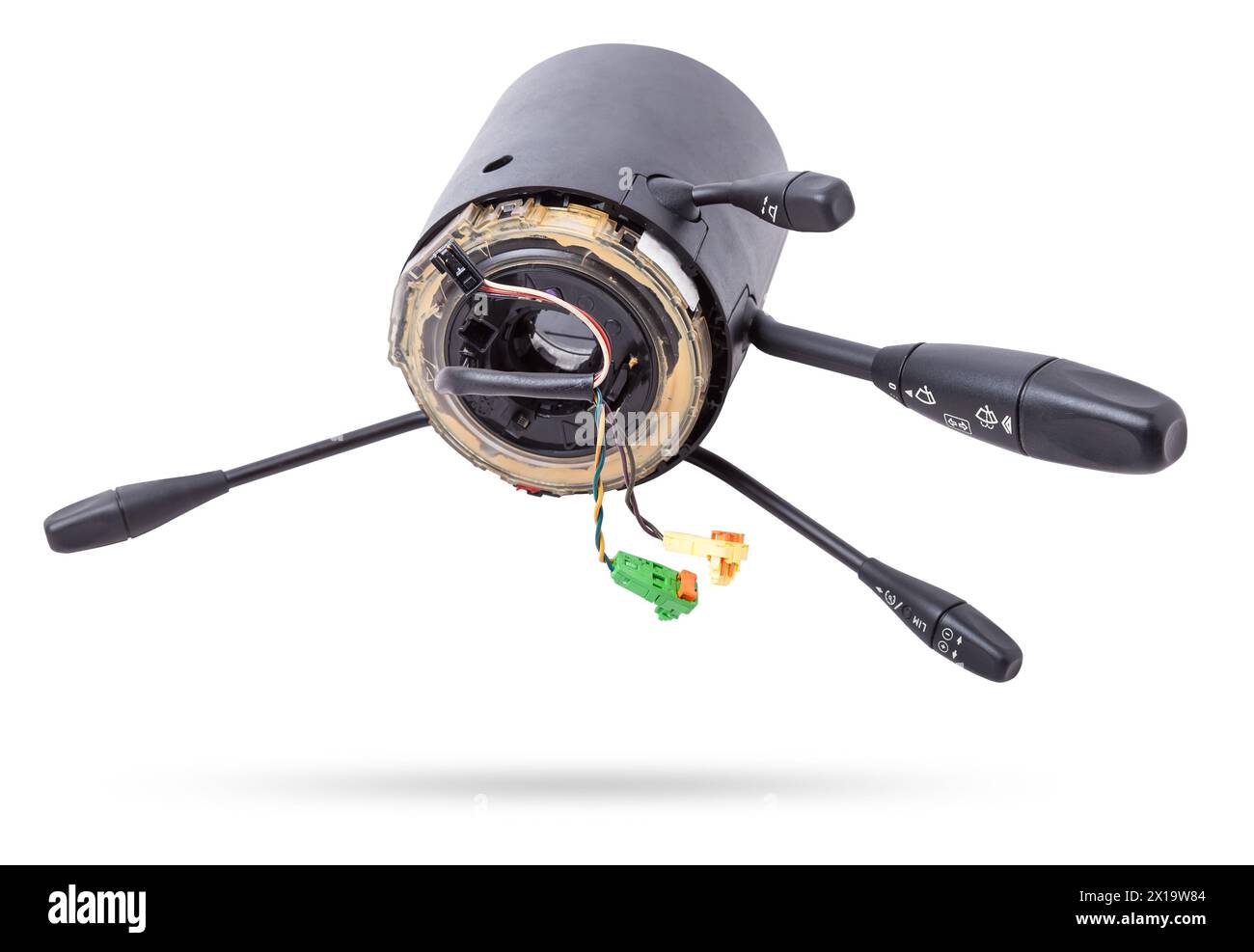 Steering wheel switches for windshield wipers and turn signals with