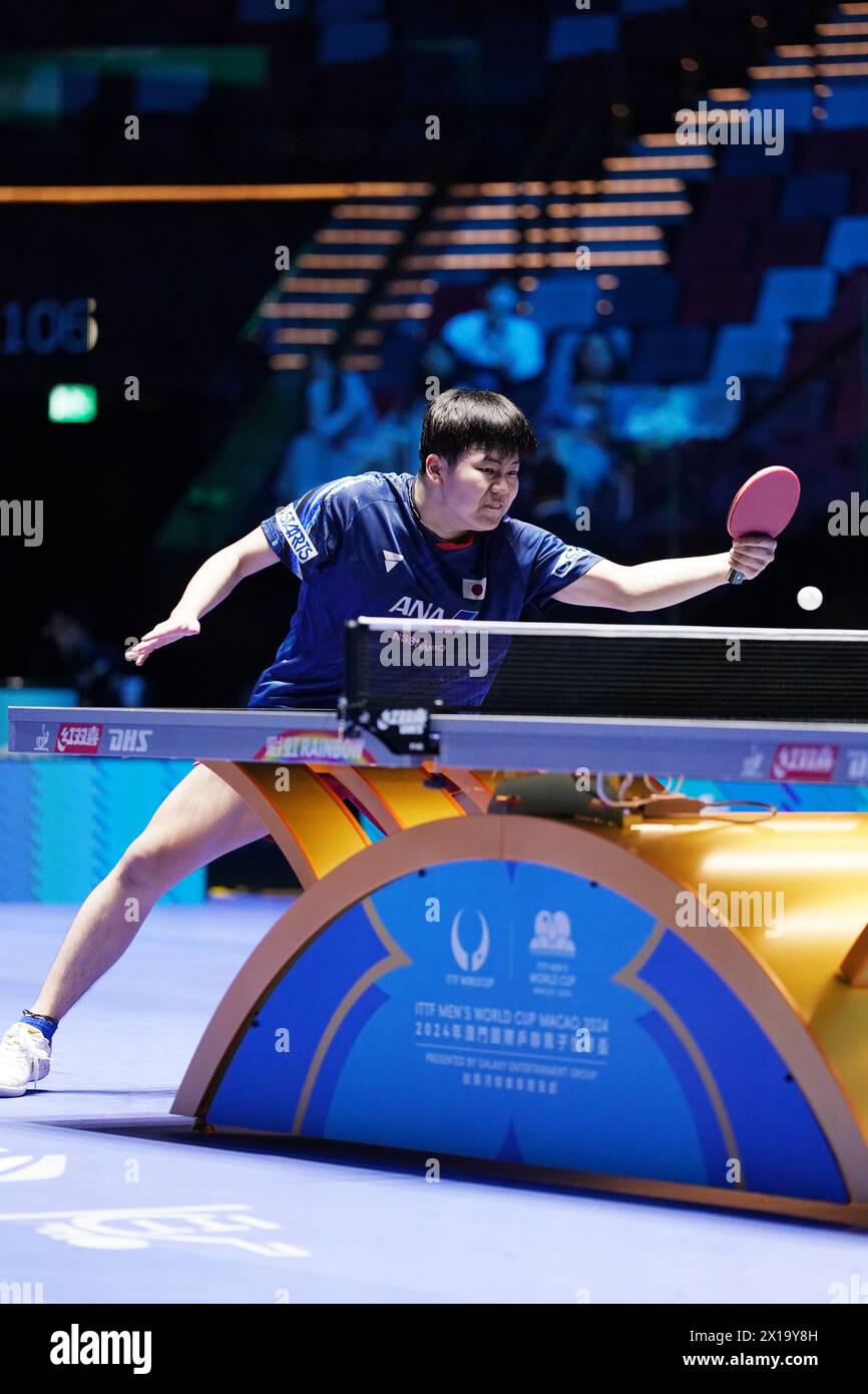 Macao, China. 16th Apr, 2024. Sora Matsushima (JPN) Table Tennis ITTF World Cup Macao 2024 Men