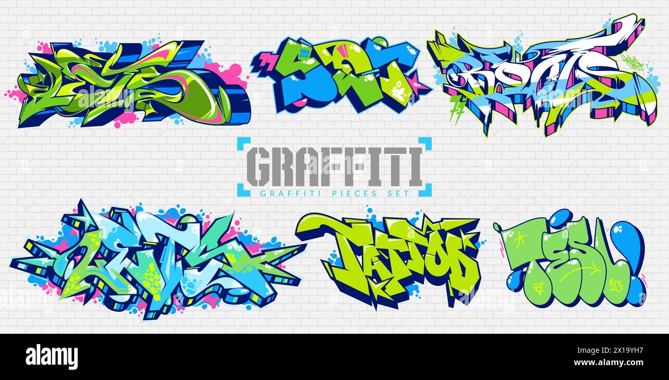 Street Lettering Style Cool Abstract Colorful Urban Graffiti Style Street Art Lettering Vector ...