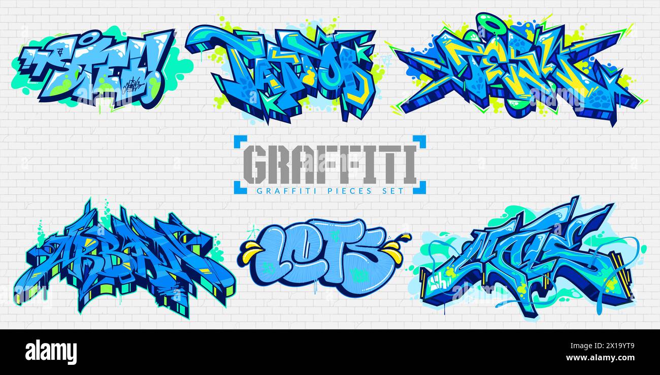 Abstract Colorful Urban Graffiti Style Street Art Lettering Vector ...