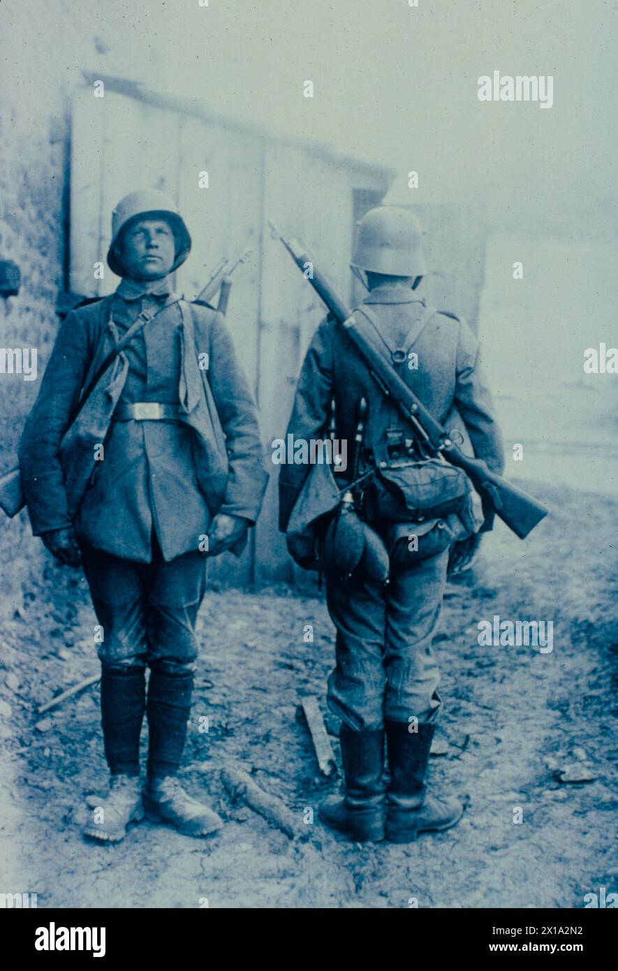 German soldiers ready for action in an assoult group, 1917 Stock Photo