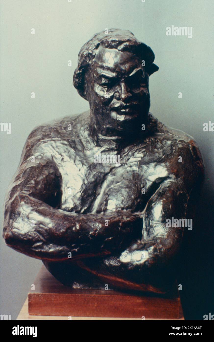Portrait of French writer Honoré de Balzac, bronze statue by French artist Auguste Rodin, 1800s Stock Photo