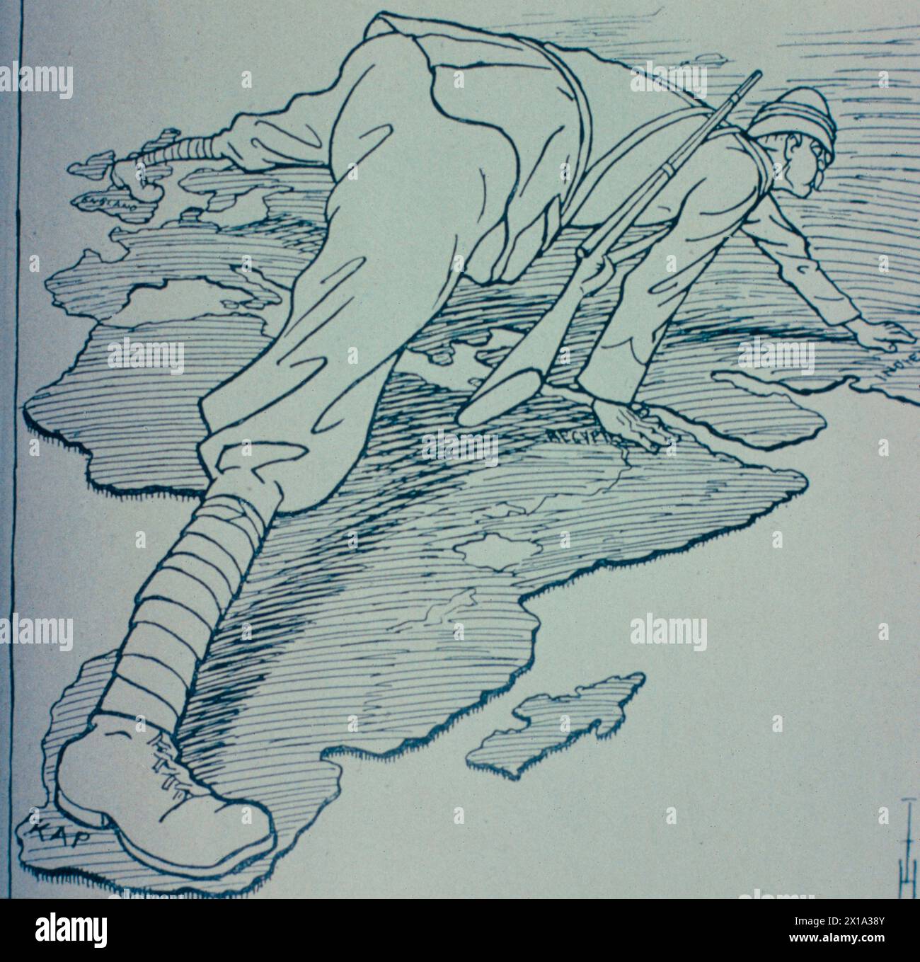 A German view of British imperialism in 1915, illustration Stock Photo