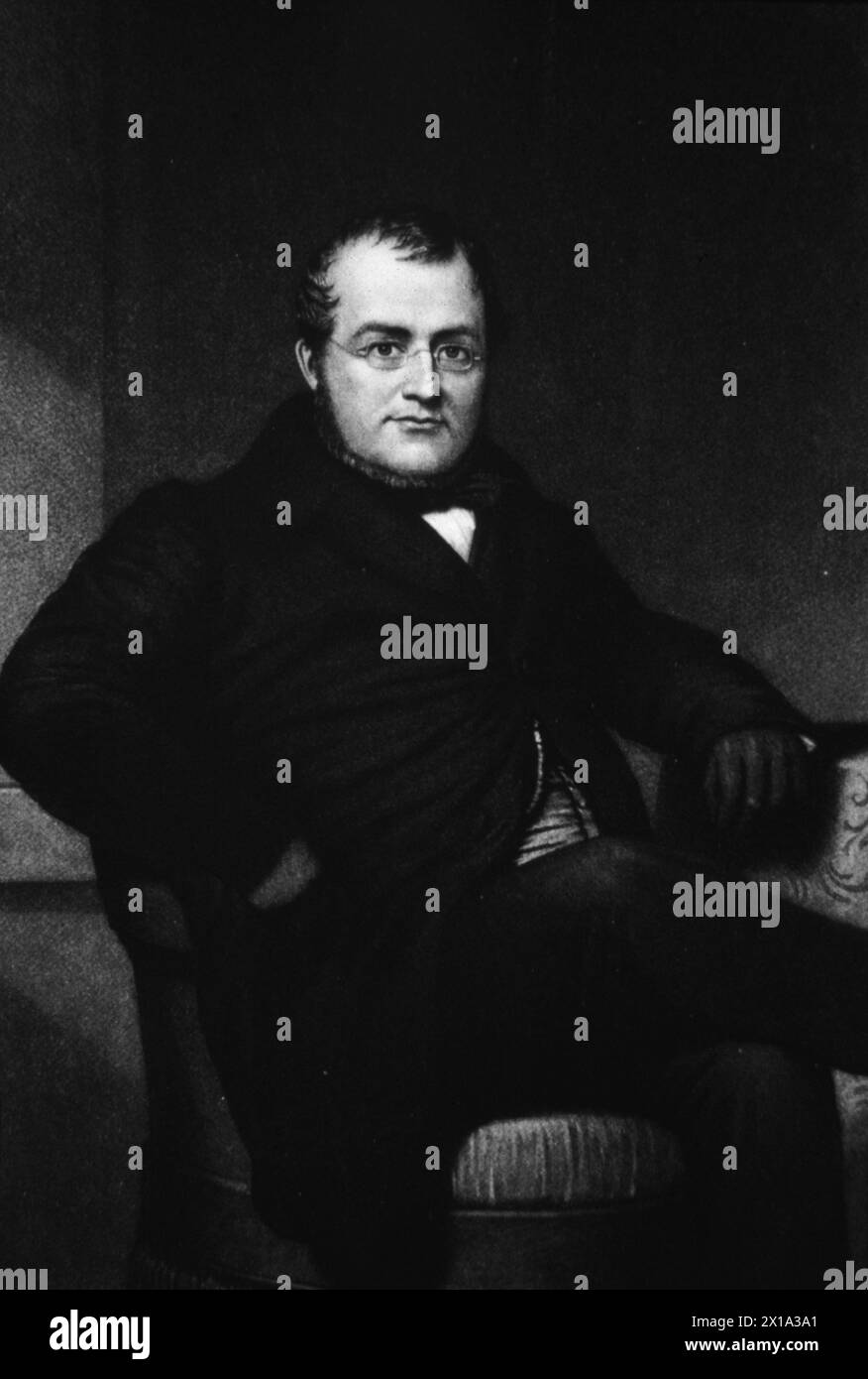 Portrait of Italian politician Count Camillo Benso di Cavour, PM of Sardinia, Italy 1850s Stock Photo