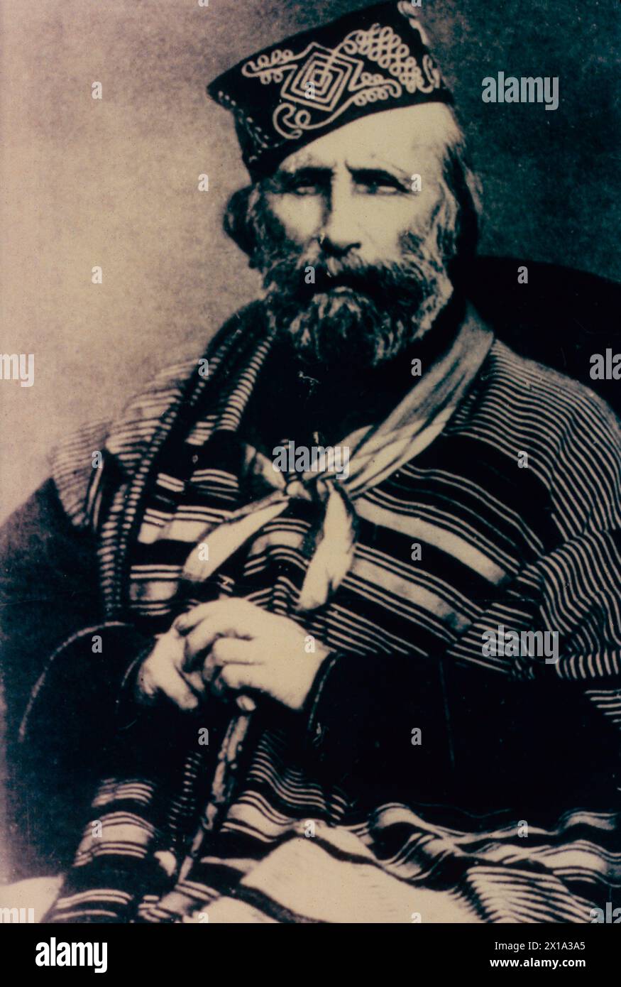 Portrait of Italian patriot and general Giuseppe Garibaldi, Italy 1860s Stock Photo
