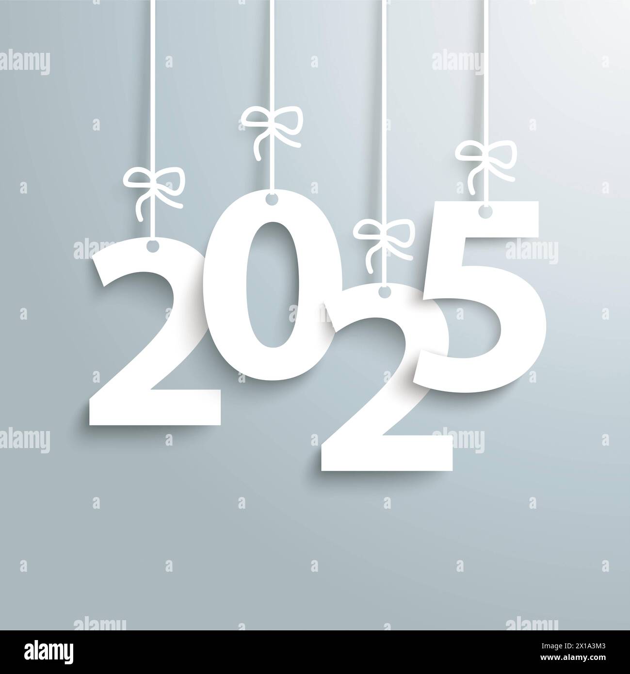 2025 Gray Background 2025 letters on the gray background Stock Photo