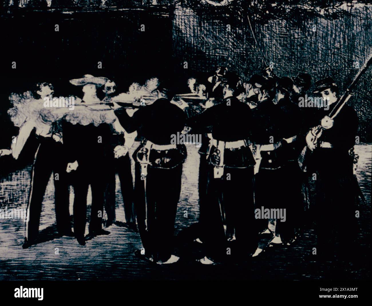 The execution of Emperor Maximilian of Mexico, painting by French