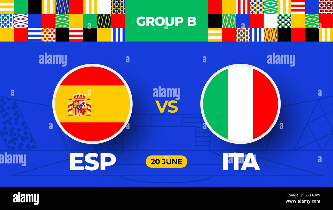 Spain vs Italy football 2024 match versus. 2024 group stage