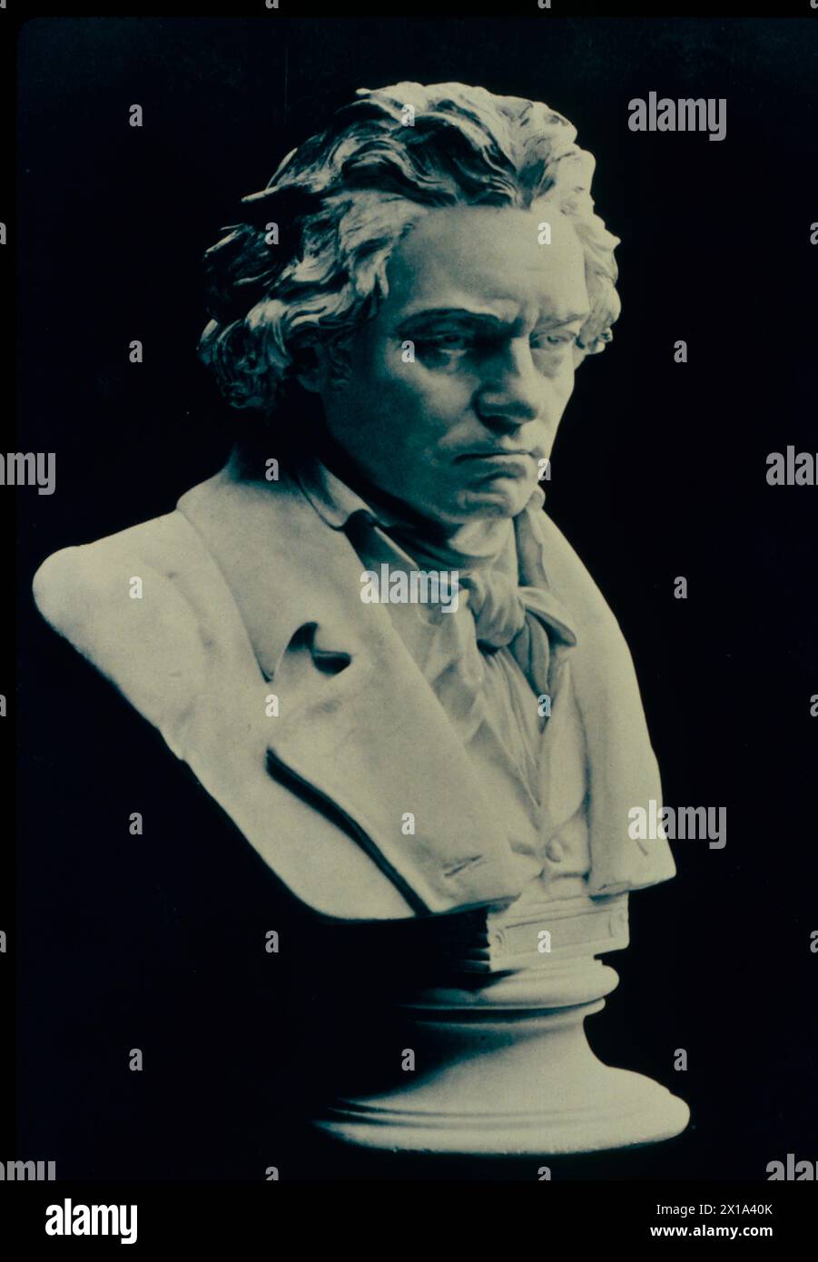 Portrait of German composer Ludwig von Beethoven, bust statue, 19th century Stock Photo