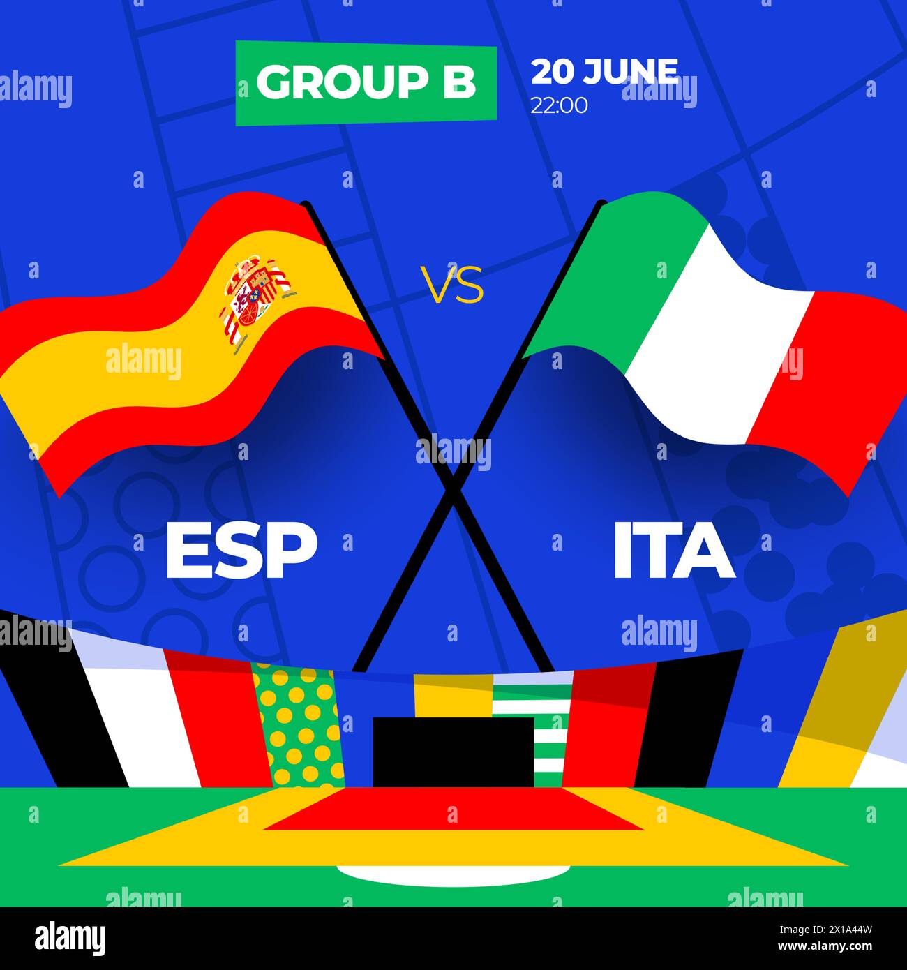 Spain vs Italy football 2024 match versus. 2024 group stage