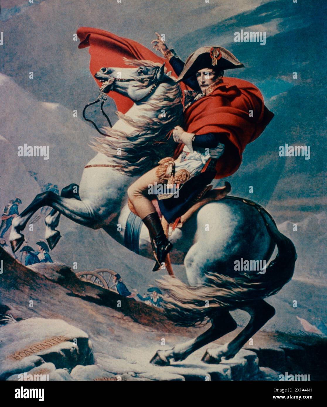 Napoleon Crossing The Alps Into Vienna Painting By French Artist Napoleon Crossing The Alps Into Vienna Painting By French Artist Jacques Louis David 18th Century 2X1A4N1