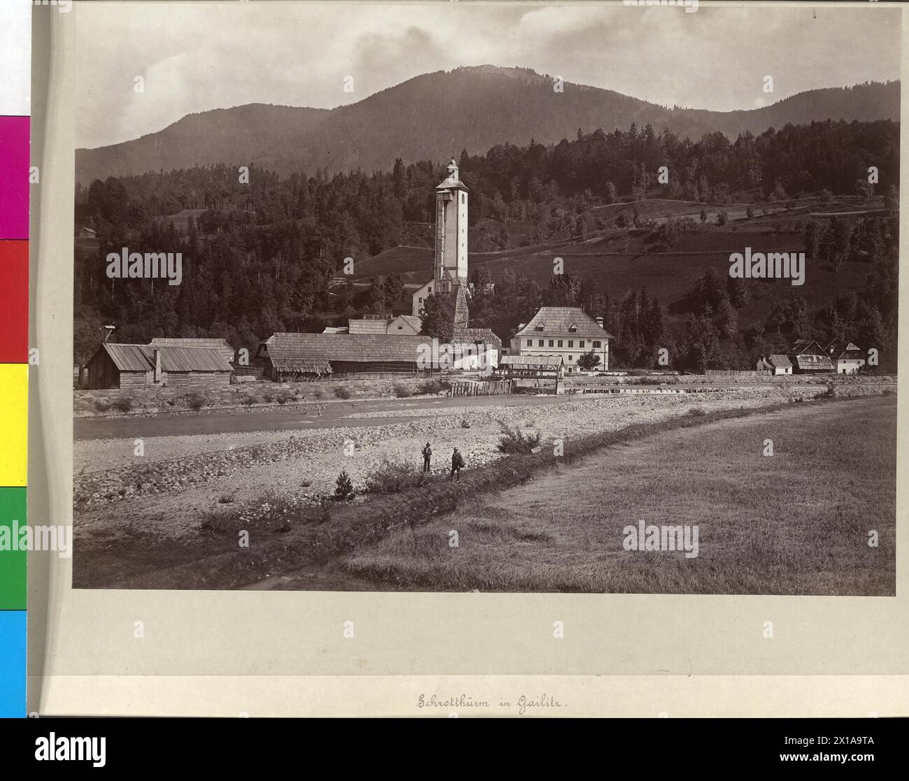 Shot tower in Gailitz, shot tower at the railway line, from of the ...