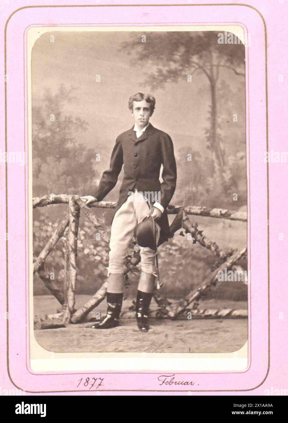 Rudolf, crown prince of Austria, Rudolf in riding outfit, switch and ...