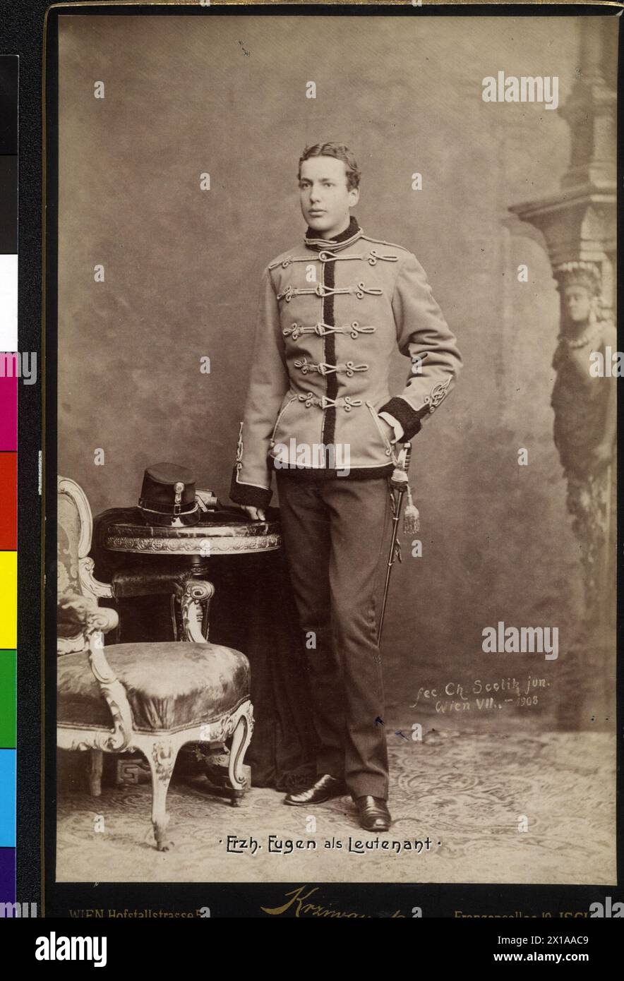 Eugene, archduke of Austria, picture in uniform as second lieutenant of the hussars., 1880 - 18800101 PD0443 - Rechteinfo: Rights Managed (RM) Stock Photo