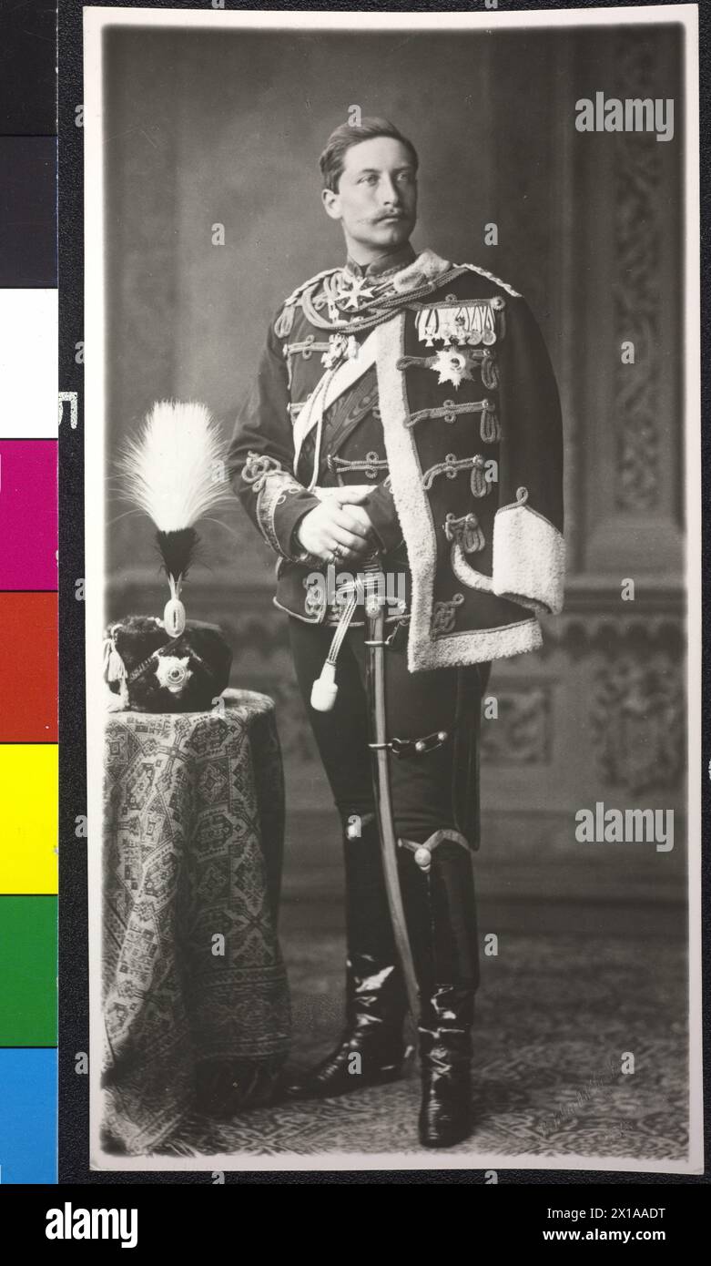 Emperor William II, in German hussar uniform., 1880 - 18800101 PD0507 - Rechteinfo: Rights Managed (RM) Stock Photo