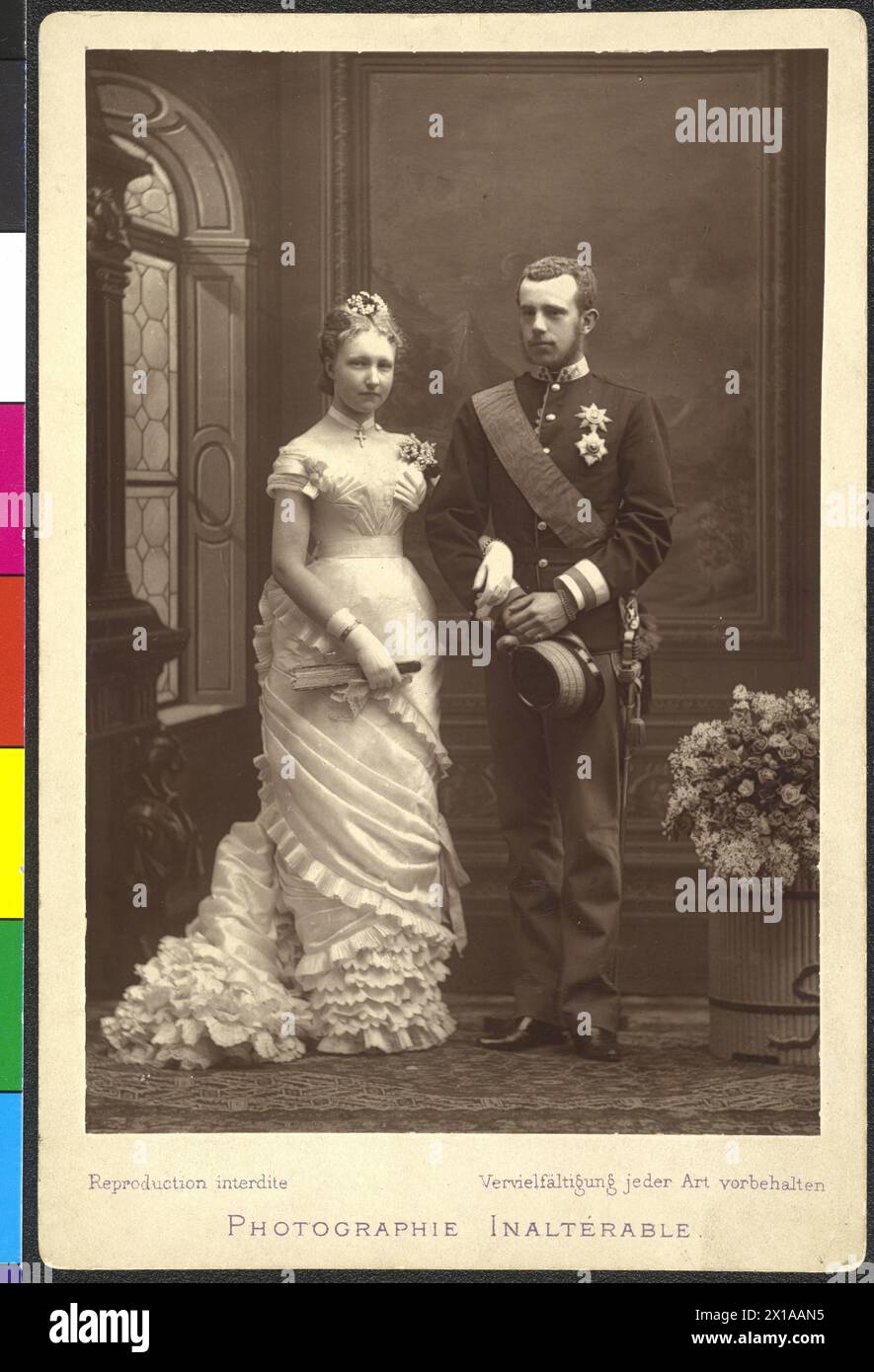 Crown prince Rudolf and princess Stephanie of Belgium, bridal shoot., 1881 - 18810101 PD0238 - Rechteinfo: Rights Managed (RM) Stock Photo