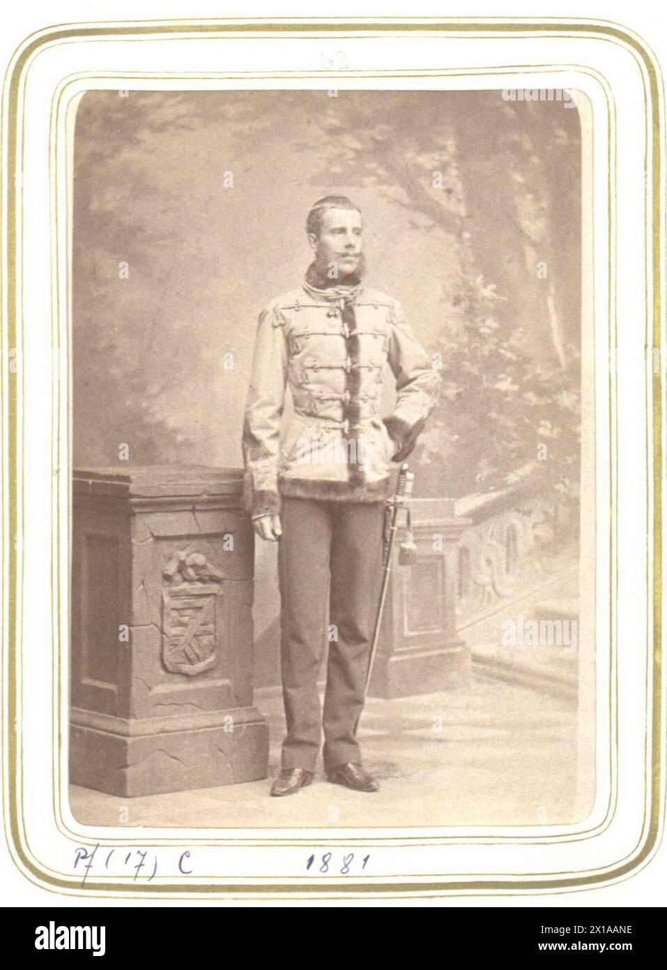 Rudolf, crown prince of Austria, Rudolf in hussar uniform. studio shot ...