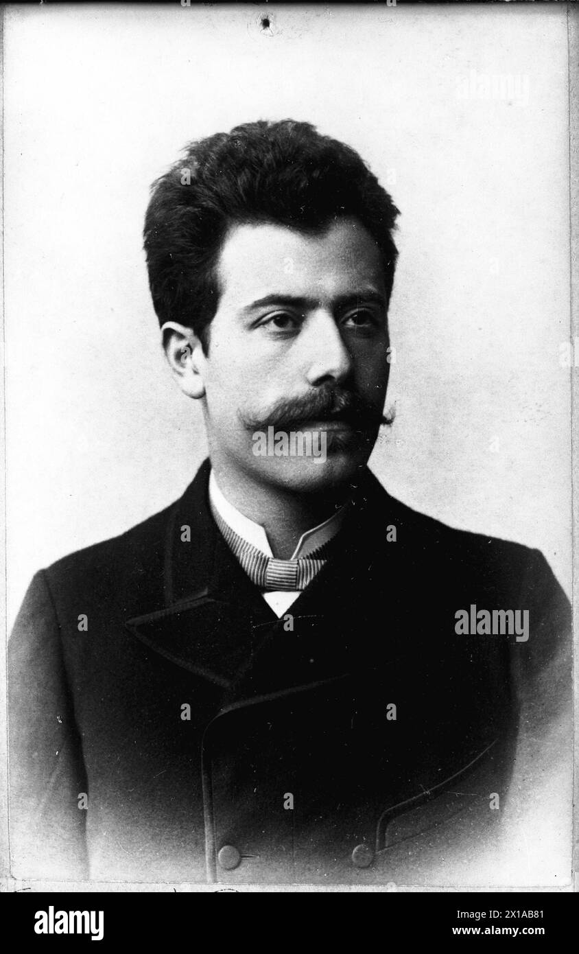 Mahler, Gustav 1860 - 1911, picture in Kassel, with moustache. original ...