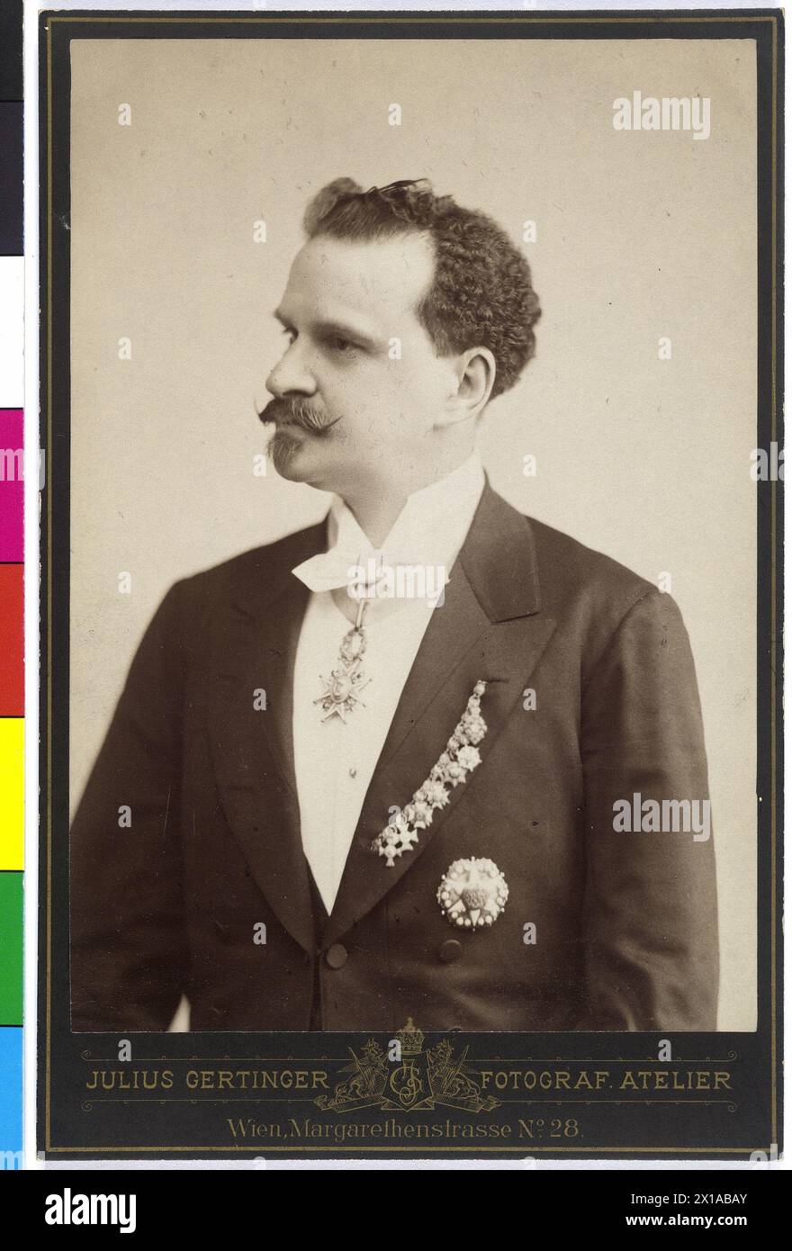 Strauss, Eduard, half length, well-nigh left profile, tails and Order. photographer Younger Gertinger, Vienna, 1885 - 18850101 PD4097 - Rechteinfo: Rights Managed (RM) Stock Photo