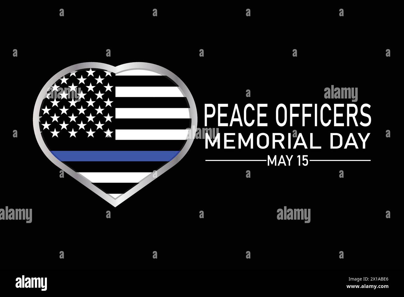 Peace Officers Memorial Day Vector illustration. Celebrated in May 15 in the United States. In honor of the police. Holiday concept. Template Stock Vector