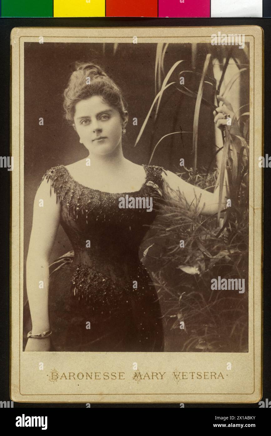 Mary Vetsera, The baroness in the evening dress with Cul de Paris., 1887 - 18870101 PD0211 - Rechteinfo: Rights Managed (RM) Stock Photo