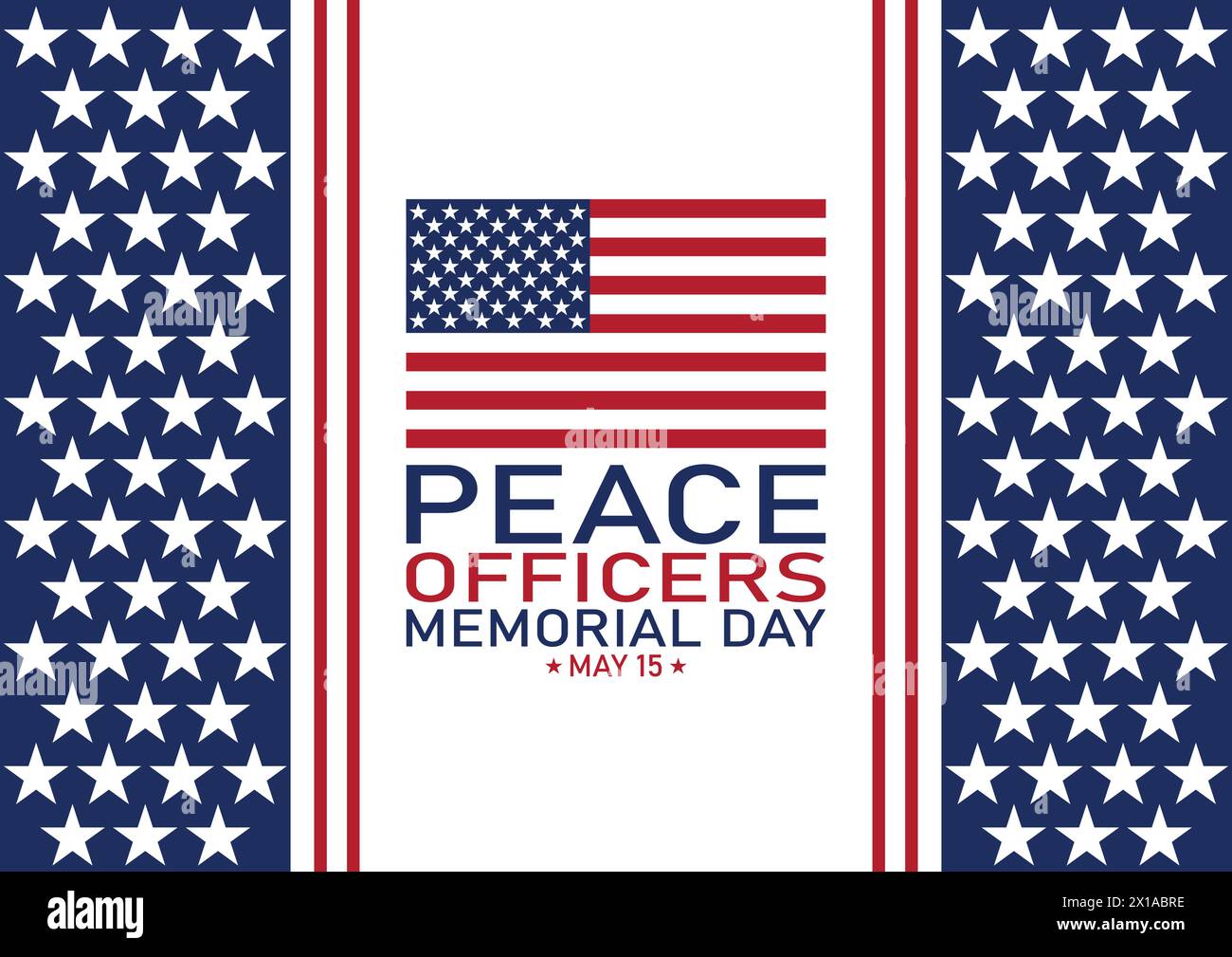 Peace Officers Memorial Day. Celebrated in May 15 in the United States. In honor of the police. Holiday concept. Template for background, banner, card Stock Vector