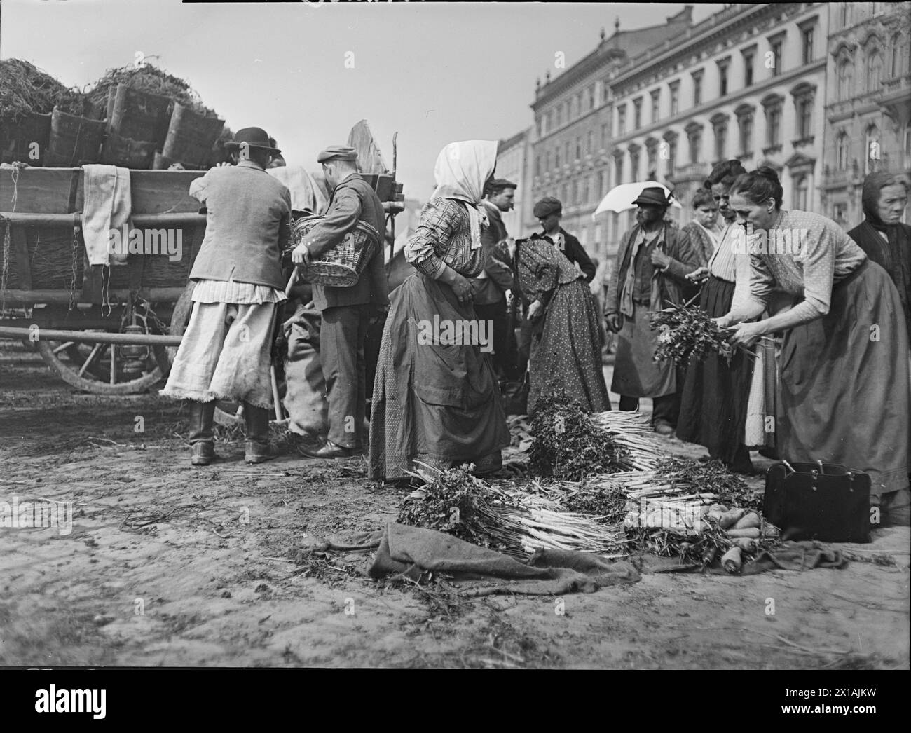 Vienna 4, Naschmarkt, greengrocer, 02.08.1912 - 19120802 PD0006 - Rechteinfo: Rights Managed (RM) Stock Photo