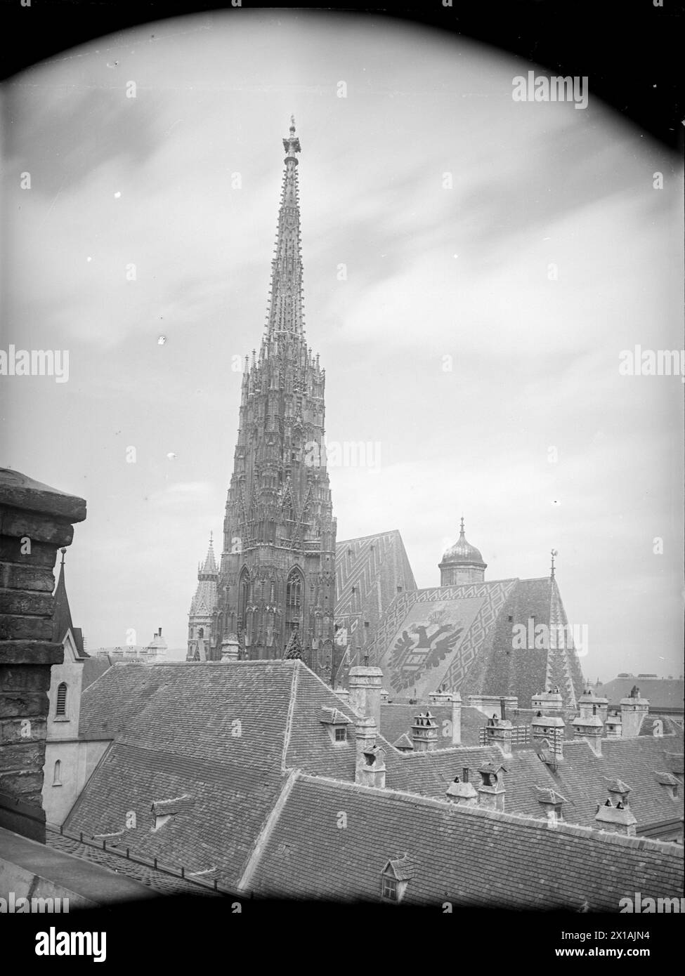 Vienna 1, St. Stephan's Cathedral, tower from the rooftop Singerstrasse (Singer Street) 14, 11.06.1913 - 19130611 PD0002 - Rechteinfo: Rights Managed (RM) Stock Photo