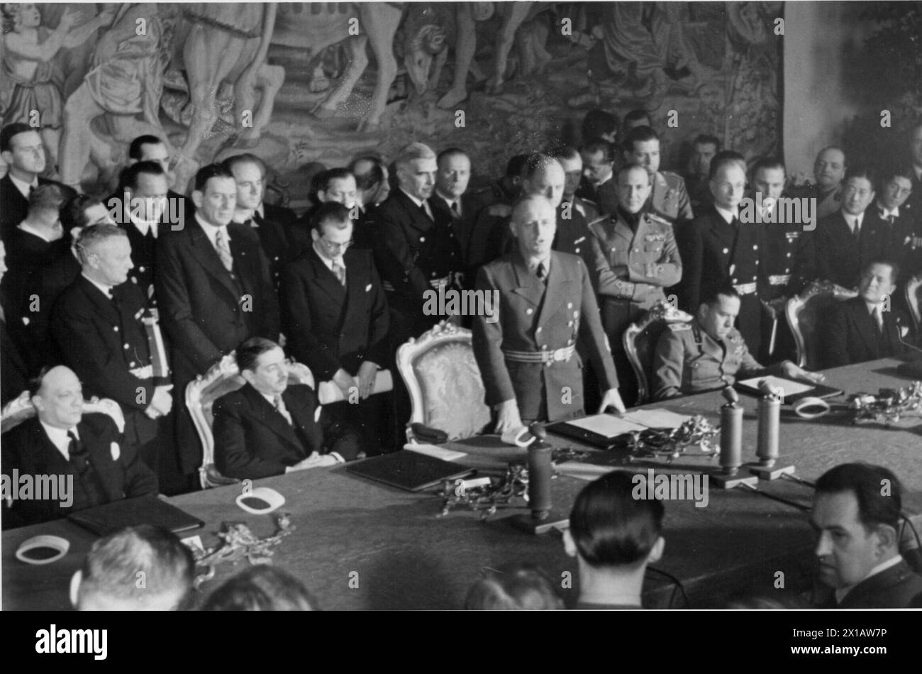 Accession Yugoslavia to the Tripartite Pact, act of state in the Belvedere in Vienna: foreign minister Ribbentrop during his speech, 25.3.1941 - 19410325 PD0007 - Rechteinfo: Rights Managed (RM) Stock Photo