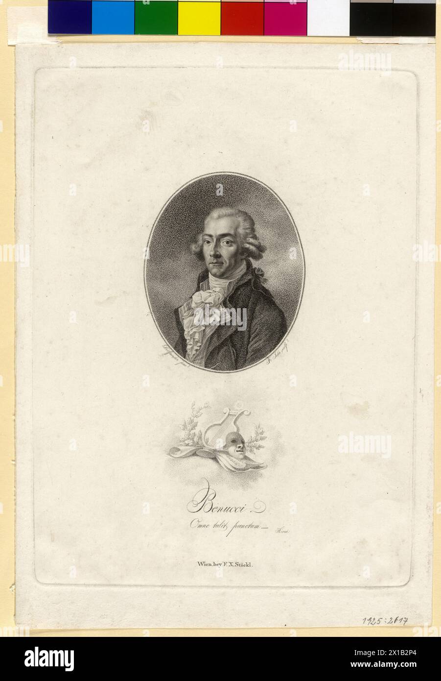 Benucci, Francesco, stipple engraving by Friedrich John based on a painting by Joseph Dorffmeister typeface to Pg 2.672: I (A1), 1800, - 18000101 PD0492 - Rechteinfo: Rights Managed (RM) Stock Photo