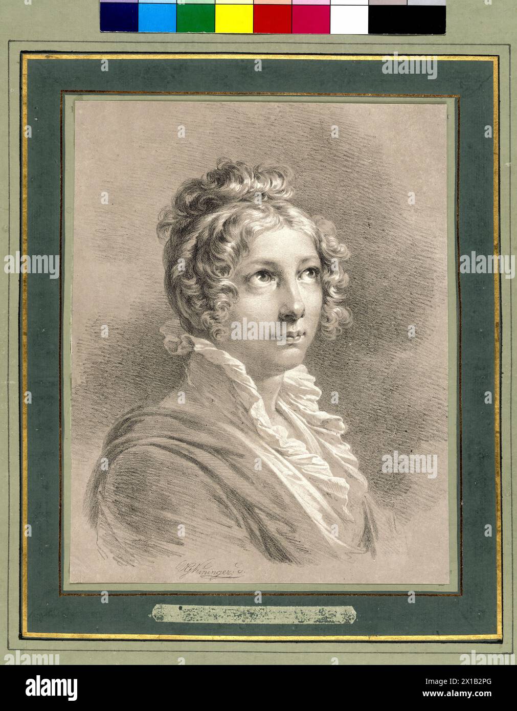 The Portrait of a Lady, lithograph with white heightenings by Vincent George Kininger based on a painting by Heinrich Friedrich Fueger, 1820 - 18200101 PD0487 - Rechteinfo: Rights Managed (RM) Stock Photo