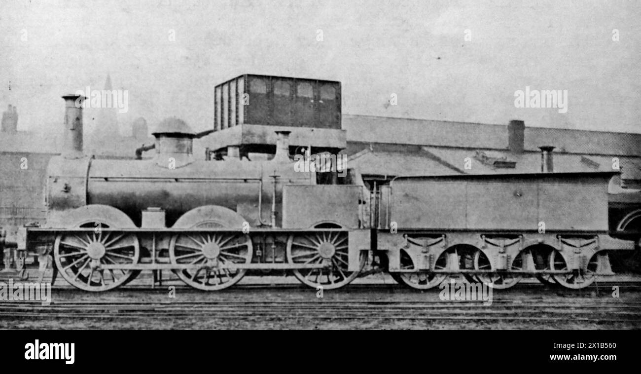 McConnel’s 5ft 6in goods engine, London and North-Western Railway, 1854-63. From an original publication dated 15 May 1924, this helps to give an insight into public transport, and the railways in particular, of the 1920s. Stock Photo