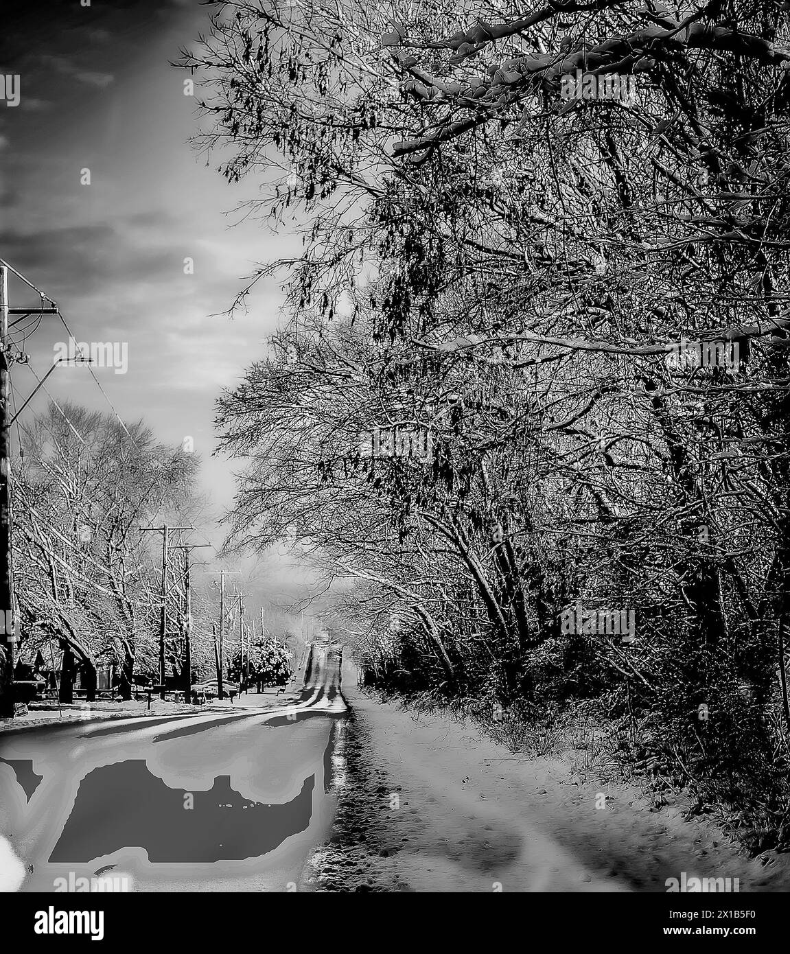 Beautiful view white snowy Black and White Stock Photos & Images - Alamy