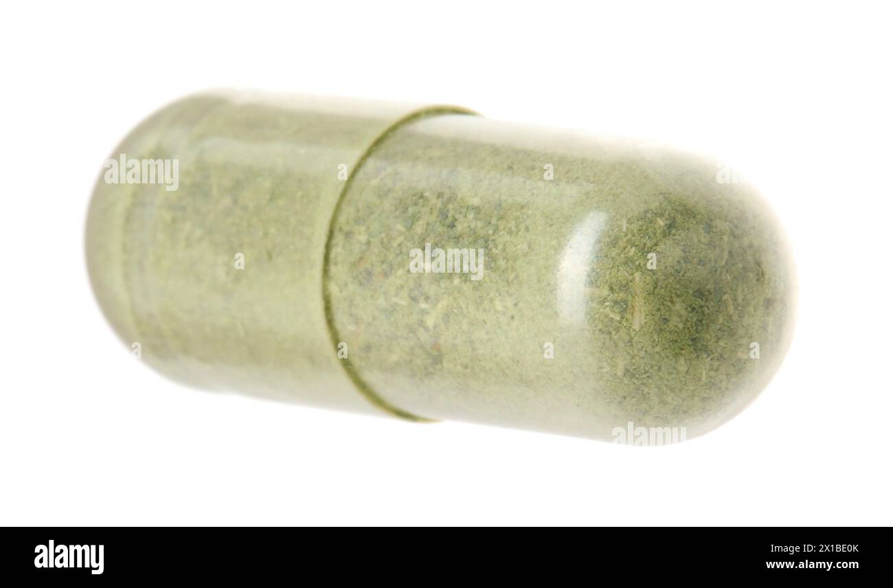 One Capsule One vitamin capsule isolated on white. Health supplement Stock Photo ...