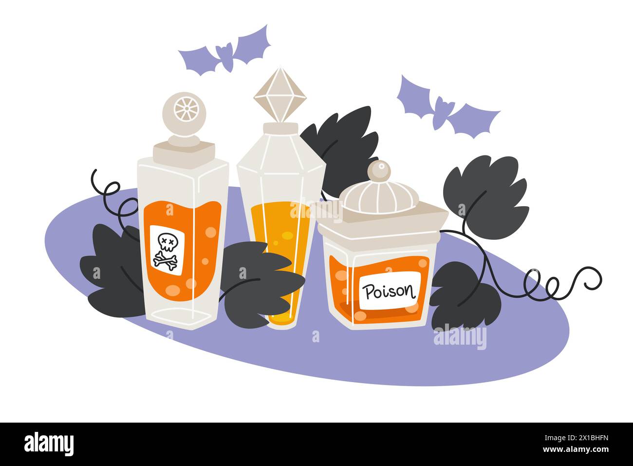 Halloween poison bottles in flat style Stock Vector Image & Art - Alamy