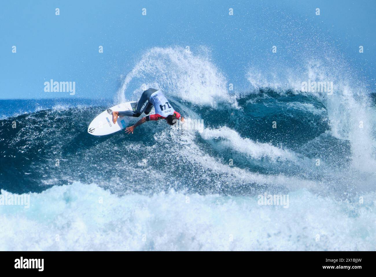 Brazilian professional surfer Miguel Pupo competing at the 2024